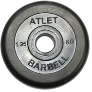  Диск обрезиненный 1.25 кг Barbell Atlet (чёрный, 31 мм), фото 1 