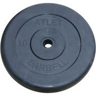  Диск обрезиненный 10 кг Barbell Atlet (чёрный, 31 мм), фото 1 