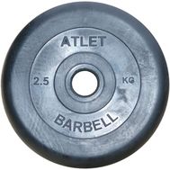  Диск обрезиненный 2,5 кг Barbell Atlet (чёрный, 26 мм), фото 1 