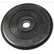  Диск обрезиненный 20 кг Barbell Atlet (чёрный, 31 мм), фото 1 