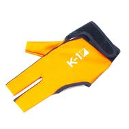  Перчатка бильярдная K-1 (черно-оранжевая, вставка кожа), фото 1 
