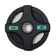  Диск олимпийский обрезиненный черный с двумя хватам Original FitTools 10 кг, фото 1 