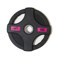  Диск олимпийский обрезиненный черный с двумя хватам Original FitTools 15 кг, фото 1 