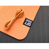  Мат для йоги Original FitTool 6 мм двухслойный оранжевый-черный, фото 1 