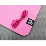  Мат для йоги Original FitTool 6 мм двухслойный розовый-серый, фото 1 