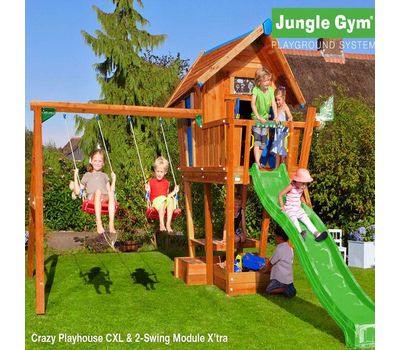  Игровой комплекс Jungle Gym Crazy Playhouse CXL + Swing Module Xtra, фото 1 