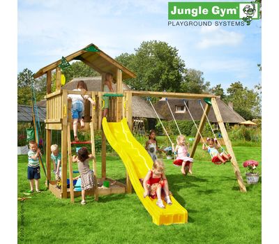  Игровой комплекс Jungle Gym Jungle Chalet + Swing Module Xtra, фото 1 