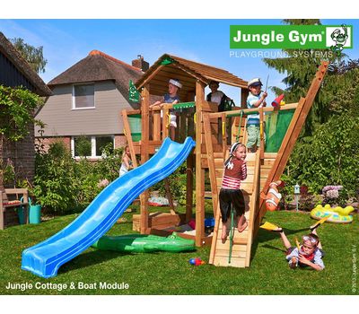  Игровой комплекс Jungle Gym Jungle Cottage + Boat Module, фото 1 