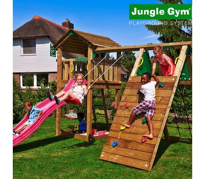  Игровой комплекс Jungle Gym Jungle Cottage + Climb Modul Xtra, фото 1 