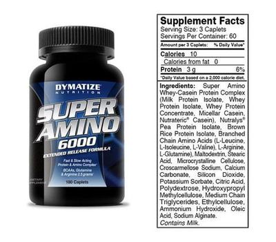  Аминокислота Dymatize Super Amino 6000 (180 капс), фото 1 