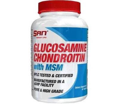  Средство для суставов и связок San Glucosamine Chondroitin MSM (90 таб), фото 1 