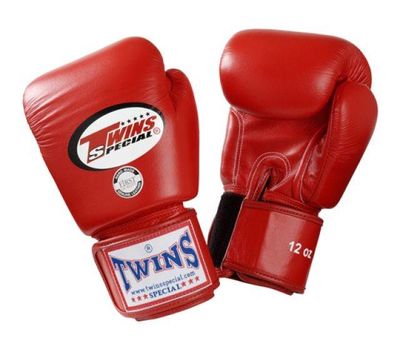  Перчатки боксерские Twins BGVL-3 для муай-тай (красные) 16 oz, фото 1 