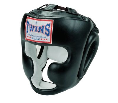  Шлем боксерский Twins HGL-6 (кожа, черный, размер М), фото 1 