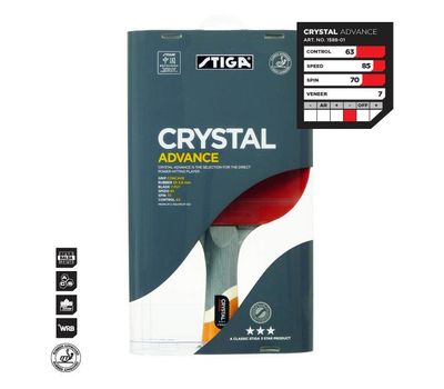  Ракетка Stiga Crystal Advance WRB *** (Crystal Tech, ACS, Balsa-2 слоя, 7-слойное основание, накладка S3 2.0 мм), фото 1 
