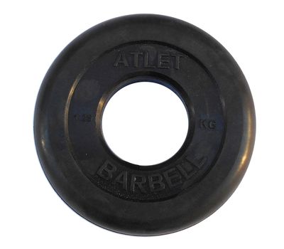  Диск обрезиненный 1,25 кг Barbell Atlet (чёрный, 51 мм), фото 1 