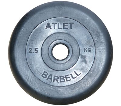  Диск обрезиненный 2.5 кг Barbell Atlet (чёрный, 31 мм), фото 1 