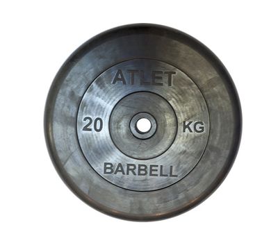  Диск обрезиненный 20 кг Barbell Atlet (чёрный, 26 мм), фото 1 