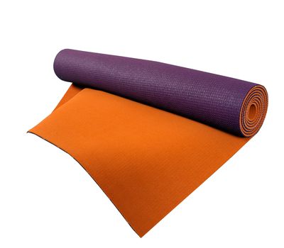  Коврик для йоги BodyGo (профессиональный, фиолетовый/оранжевый), фото 1 