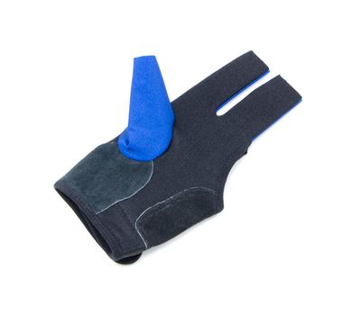  Перчатка бильярдная K-1 (черно-синяя, вставка кожа), фото 2 