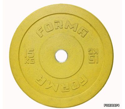  Диск бамперный 15 кг Forma (желтый), фото 1 