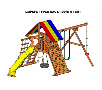  Игровой комплекс Rainbow Circus Turbo Castle 2018 II RYB с тентом, фото 5 